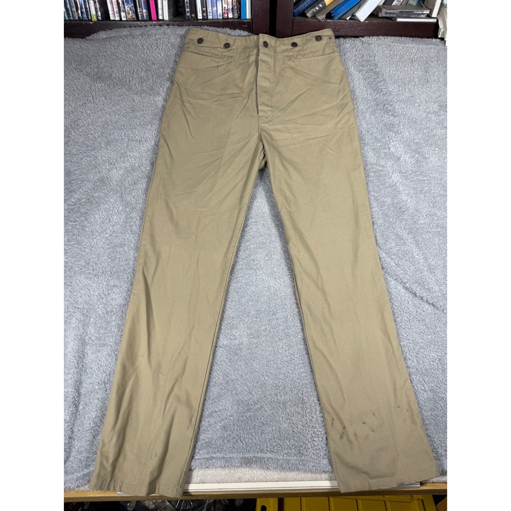 Wah Maker Frontier Pants Mens Tan Fair Distressed Canvas Buckle Back Workwear